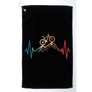 Funny Retro Cycling Heartbeat Bicycle Mountain Bike Biking Platinum Collection Golf Towel