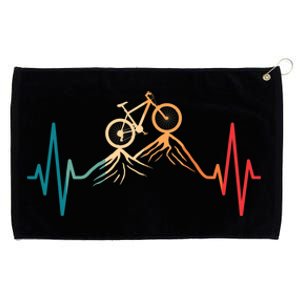 Funny Retro Cycling Heartbeat Bicycle Mountain Bike Biking Grommeted Golf Towel