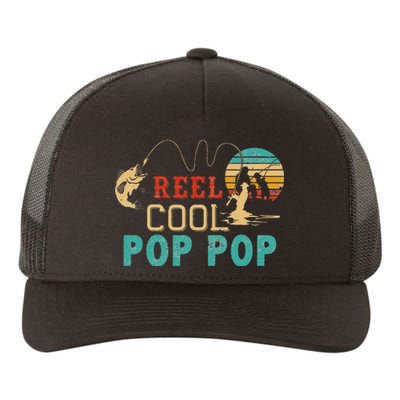 Fishing Reel Cool Pop Pop Father’s Day Gift For Fisherman Yupoong Adult 5-Panel Trucker Hat