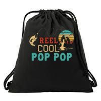 Fishing Reel Cool Pop Pop Father’s Day Gift For Fisherman Drawstring Bag