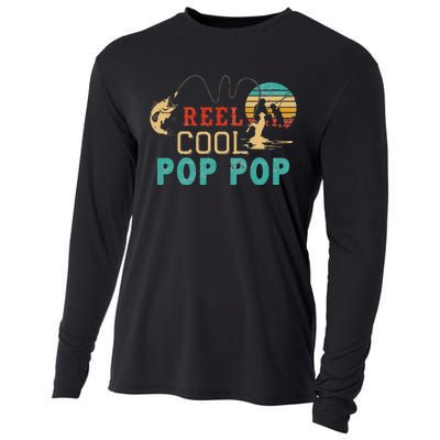 Fishing Reel Cool Pop Pop Father’s Day Gift For Fisherman Cooling Performance Long Sleeve Crew