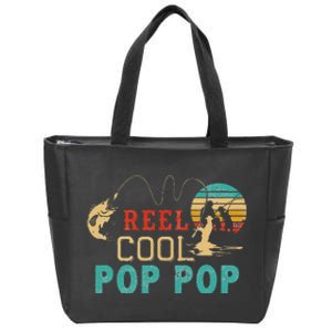 Fishing Reel Cool Pop Pop Father’s Day Gift For Fisherman Zip Tote Bag