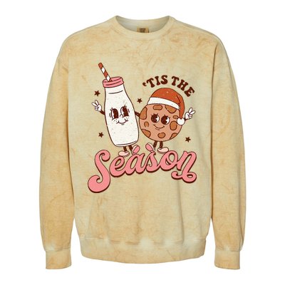 Festive Retro Christmas Milk and Cookie Season Colorblast Crewneck Sweatshirt