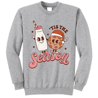 Festive Retro Christmas Milk and Cookie Season Tall Sweatshirt