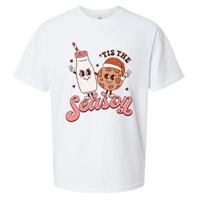 Festive Retro Christmas Milk and Cookie Season Sueded Cloud Jersey T-Shirt