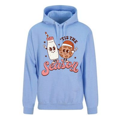 Festive Retro Christmas Milk and Cookie Season Unisex Surf Hoodie