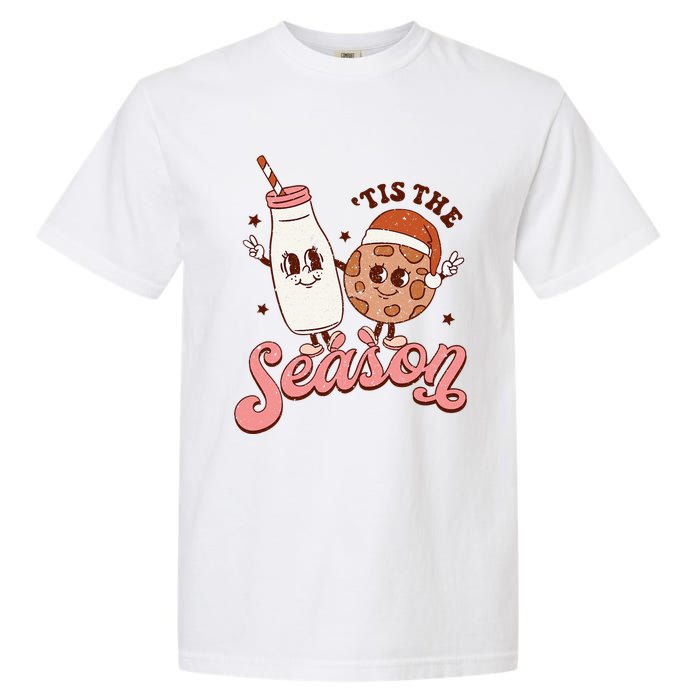 Festive Retro Christmas Milk and Cookie Season Garment-Dyed Heavyweight T-Shirt