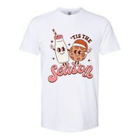 Festive Retro Christmas Milk and Cookie Season Softstyle CVC T-Shirt