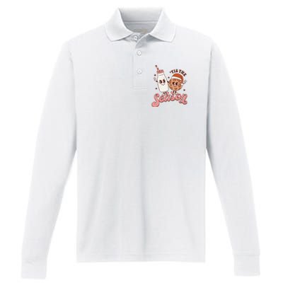 Festive Retro Christmas Milk and Cookie Season Performance Long Sleeve Polo