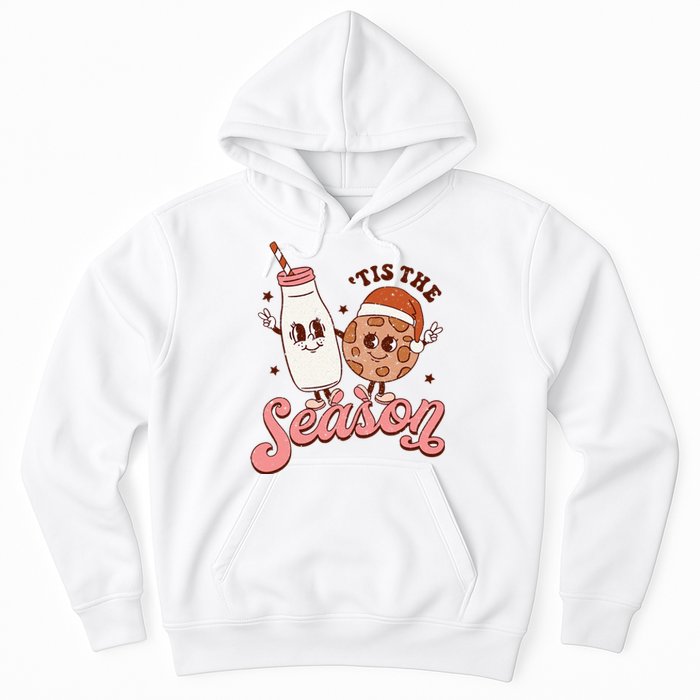 Festive Retro Christmas Milk and Cookie Season Hoodie