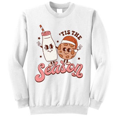 Festive Retro Christmas Milk and Cookie Season Sweatshirt