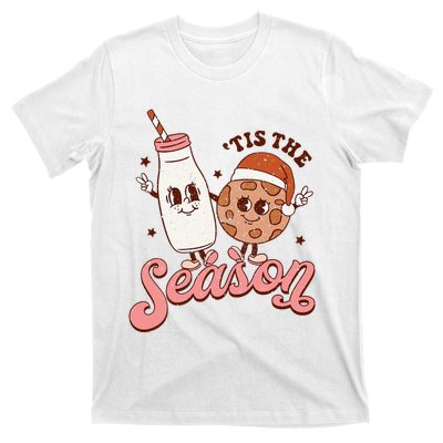 Festive Retro Christmas Milk and Cookie Season T-Shirt