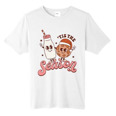 Festive Retro Christmas Milk and Cookie Season Tall Fusion ChromaSoft Performance T-Shirt