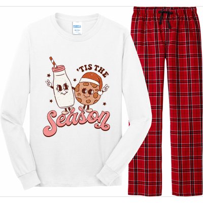 Festive Retro Christmas Milk and Cookie Season Long Sleeve Pajama Set