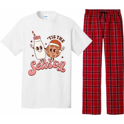 Festive Retro Christmas Milk and Cookie Season Pajama Set