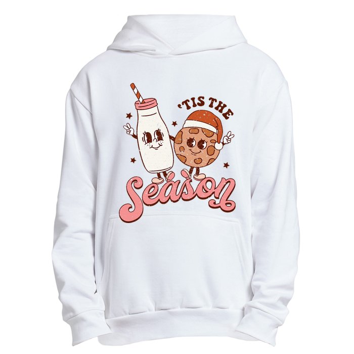 Festive Retro Christmas Milk and Cookie Season Urban Pullover Hoodie