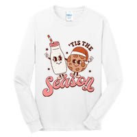 Festive Retro Christmas Milk and Cookie Season Tall Long Sleeve T-Shirt