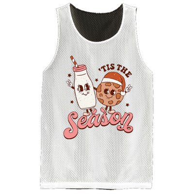 Festive Retro Christmas Milk and Cookie Season Mesh Reversible Basketball Jersey Tank