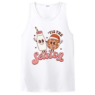 Festive Retro Christmas Milk and Cookie Season PosiCharge Competitor Tank