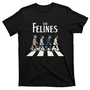 Felines Retro Cat Rock Music Gift Funny Cat T-Shirt