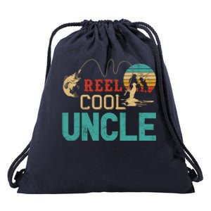 Fishing Reel Cool Uncle Father’S Day Gift Fisher Uncle Cool Gift Drawstring Bag