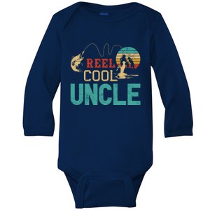 Fishing Reel Cool Uncle Father’S Day Gift Fisher Uncle Cool Gift Baby Long Sleeve Bodysuit