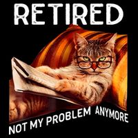Funny Retired Cat Reading Not My Problem Anymore Retirement Baby Bodysuit