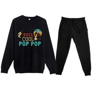 Fishing Reel Cool Pop Pop Father’s Day Gift For Fisherman Premium Crewneck Sweatsuit Set