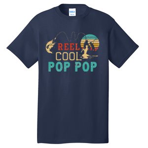 Fishing Reel Cool Pop Pop Father’s Day Gift For Fisherman Tall T-Shirt