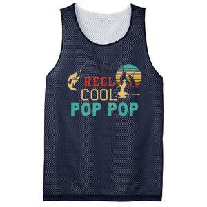 Fishing Reel Cool Pop Pop Father’s Day Gift For Fisherman Mesh Reversible Basketball Jersey Tank