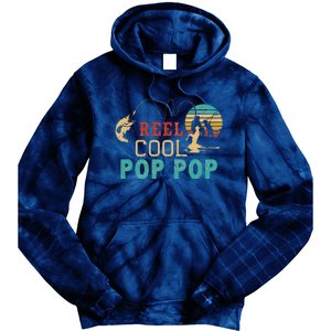 Fishing Reel Cool Pop Pop Father’s Day Gift For Fisherman Tie Dye Hoodie