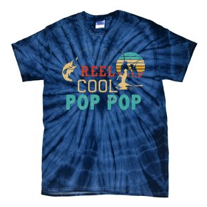 Fishing Reel Cool Pop Pop Father’s Day Gift For Fisherman Tie-Dye T-Shirt