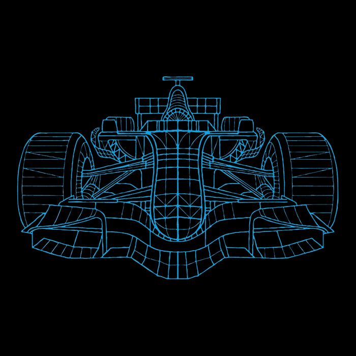 Formula Racing Car Drawing Racing Fan Mechanic Engineer Flat Bill Trucker Hat