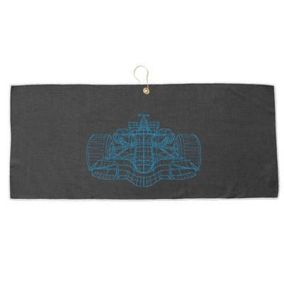 Formula Racing Car Drawing Racing Fan Mechanic Engineer Large Microfiber Waffle Golf Towel