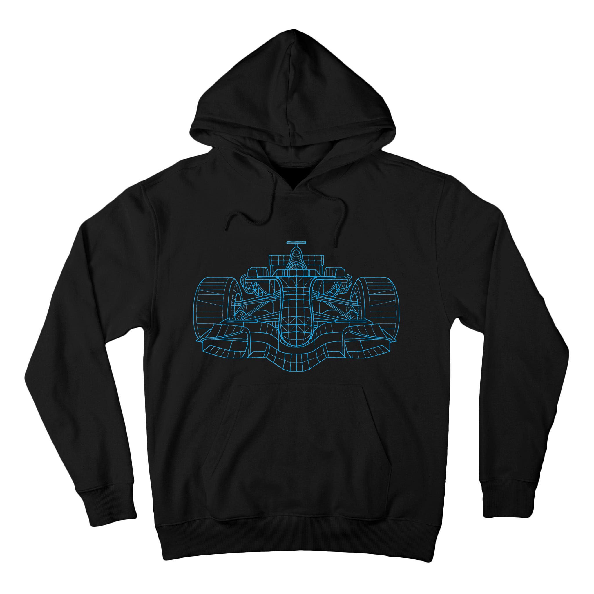 Formula Racing Car Drawing Racing Fan Mechanic Engineer Tall Hoodie