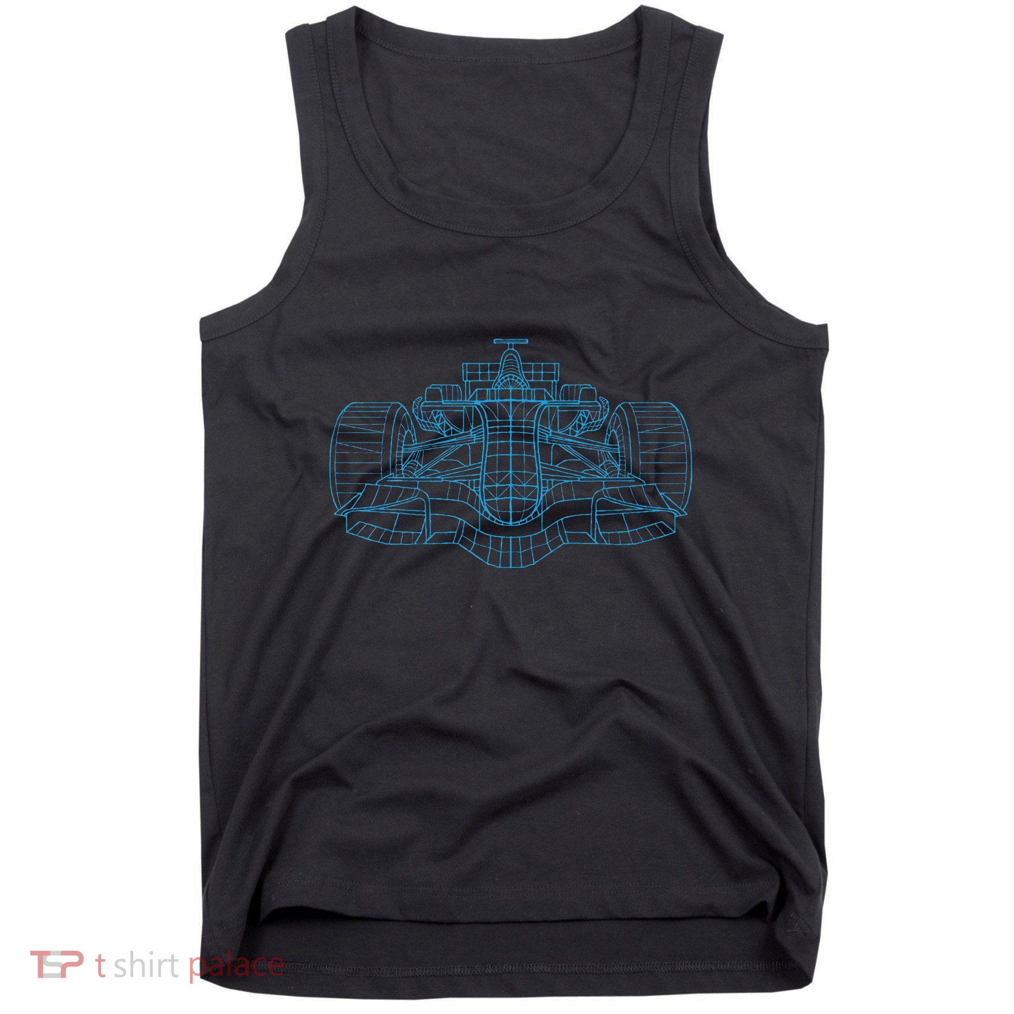 Formula Racing Car Drawing Racing Fan Mechanic Engineer Tank Top