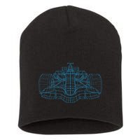 Formula Racing Car Drawing Racing Fan Mechanic Engineer Short Acrylic Beanie