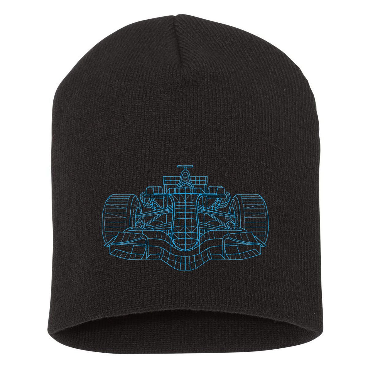 Formula Racing Car Drawing Racing Fan Mechanic Engineer Short Acrylic Beanie