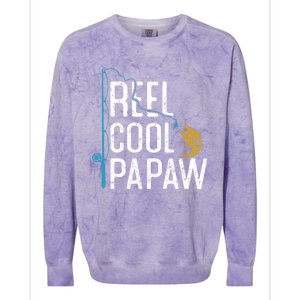 Fishing Reel Cool Papaw Father’S Day Gift Fisher Papaw Meaningful Gift Colorblast Crewneck Sweatshirt