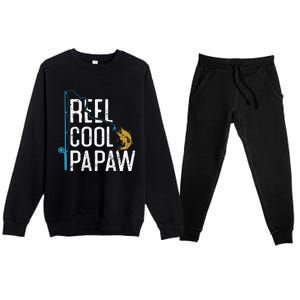 Fishing Reel Cool Papaw Father’S Day Gift Fisher Papaw Meaningful Gift Premium Crewneck Sweatsuit Set