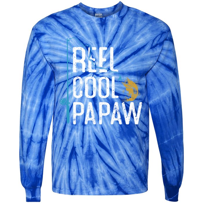 Fishing Reel Cool Papaw Father’S Day Gift Fisher Papaw Meaningful Gift Tie-Dye Long Sleeve Shirt