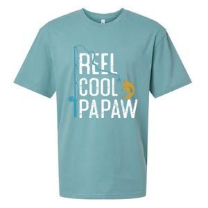 Fishing Reel Cool Papaw Father’S Day Gift Fisher Papaw Meaningful Gift Sueded Cloud Jersey T-Shirt