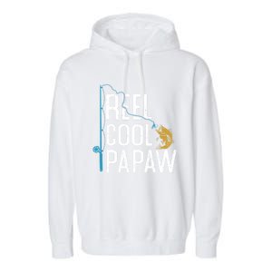 Fishing Reel Cool Papaw Father’S Day Gift Fisher Papaw Meaningful Gift Garment-Dyed Fleece Hoodie