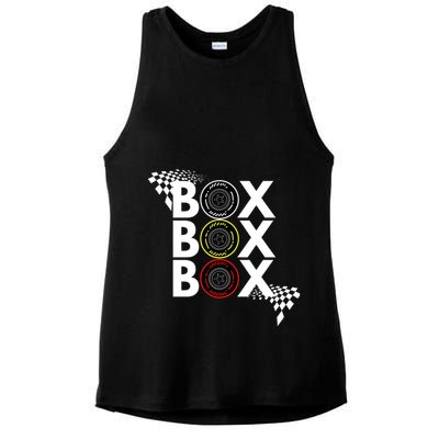 Formula Racing Car Box Box Box Radio Call To Pitbox Car Race Gift Ladies PosiCharge Tri-Blend Wicking Tank