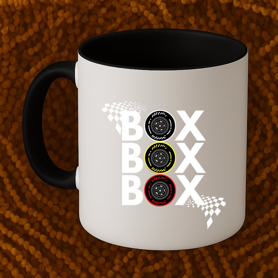 Formula Racing Car Box Box Box Radio Call To Pitbox Car Race Gift Mug