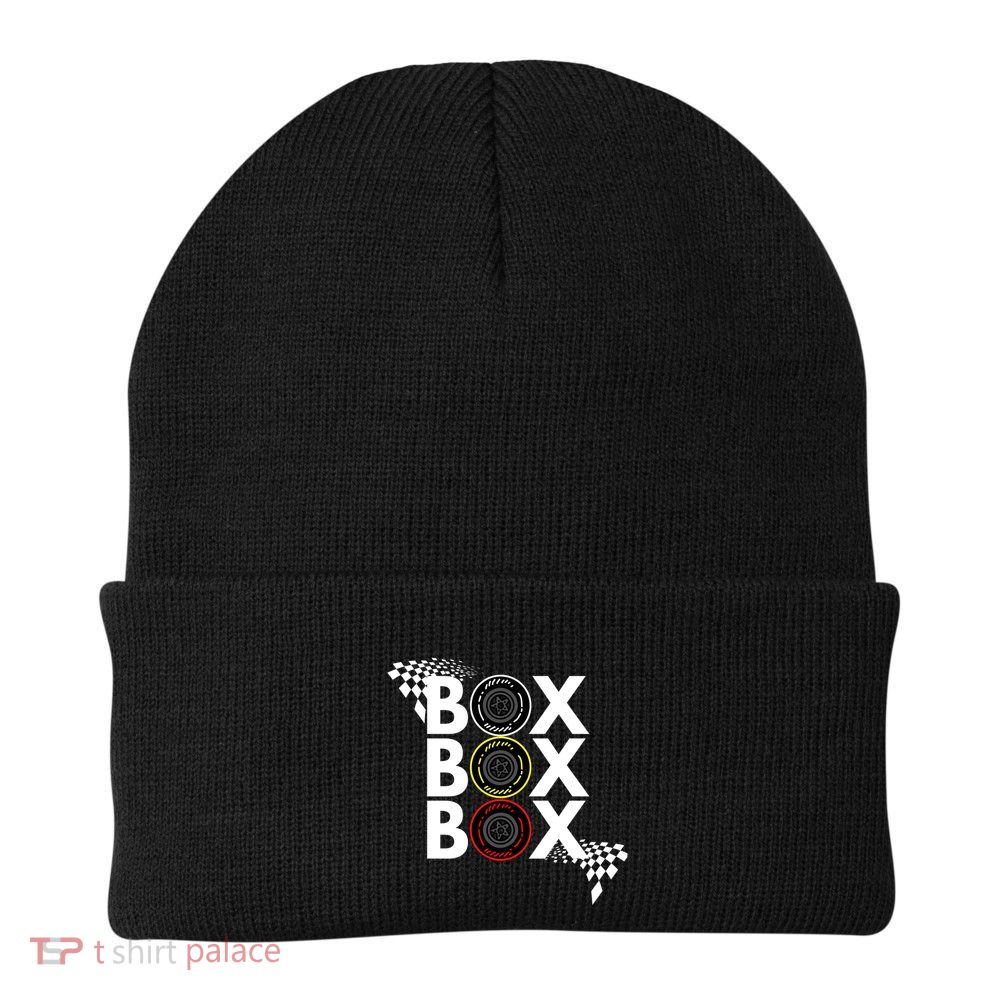 Formula Racing Car Box Box Box Radio Call To Pitbox Car Race Gift Beanie