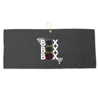 Formula Racing Car Box Box Box Radio Call To Pitbox Car Race Gift Large Microfiber Waffle Golf Towel