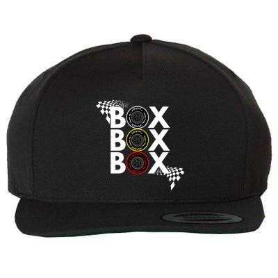 Formula Racing Car Box Box Box Radio Call To Pitbox Car Race Gift Wool Snapback Cap
