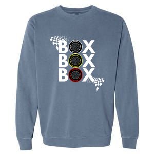 Formula Racing Car Box Box Box Radio Call To Pitbox Car Race Gift Garment-Dyed Sweatshirt