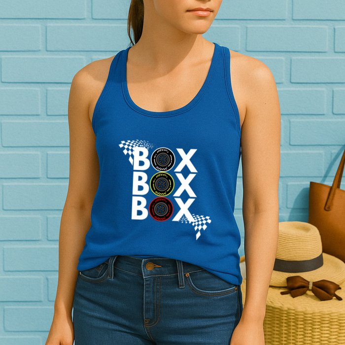Formula Racing Car Box Box Box Radio Call To Pitbox Car Race Gift Womens Tank Top